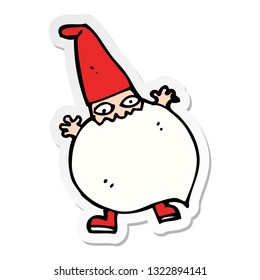 sticker of a cartoon tiny santa
