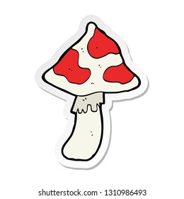 sticker of a cartoon toadstool