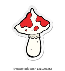 sticker of a cartoon toadstool