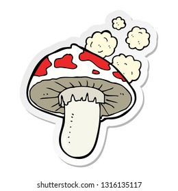 sticker of a cartoon toadstool