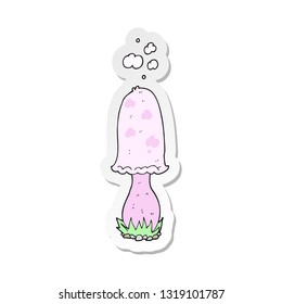 sticker of a cartoon toadstool