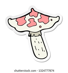 sticker of a cartoon toadstool