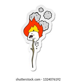sticker of a cartoon toasted marshmallow
