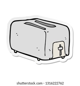 sticker of a cartoon toaster