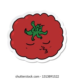 sticker of a cartoon tomato