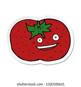 sticker of a cartoon tomato