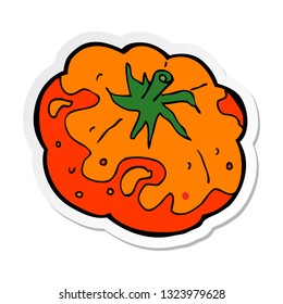 pegatina de un tomate de dibujos animados