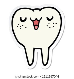 sticker of a cartoon tooth