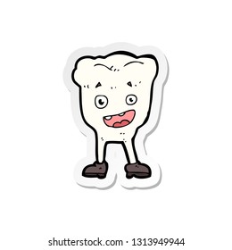 pegatina de un diente de dibujos animados