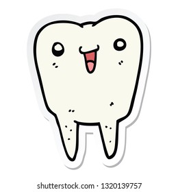 sticker of a cartoon tooth