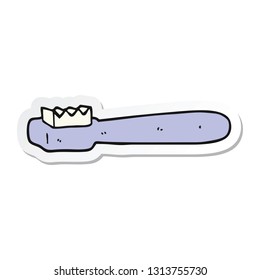 sticker of a cartoon toothbrush