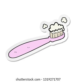 sticker of a cartoon toothbrush