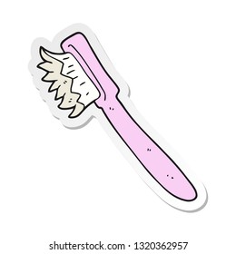 pegatina de un cepillo de dientes de dibujos animados