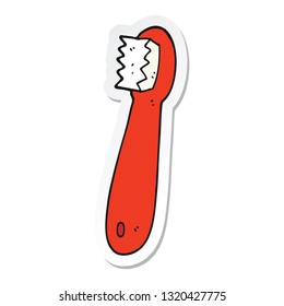 pegatina de un cepillo de dientes de dibujos animados