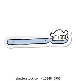 sticker of a cartoon toothbrush
