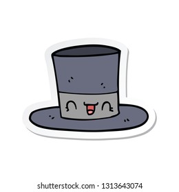 sticker of a cartoon top hat