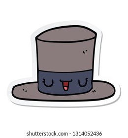 sticker of a cartoon top hat
