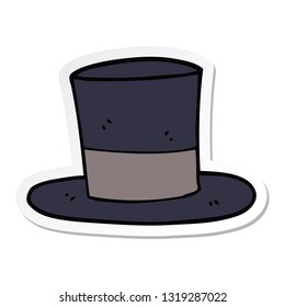 sticker of a cartoon top hat