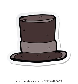 pegatina de un sombrero superior de caricatura