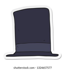 sticker of a cartoon top hat