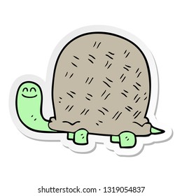 sticker of a cartoon tortoise