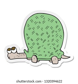 pegatina de una tortuga de dibujos animados