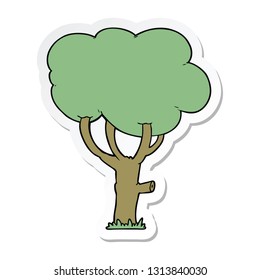 pegatina de un árbol de dibujos animados