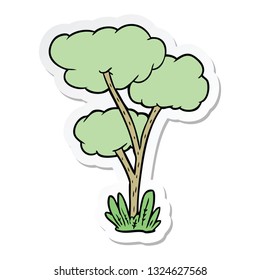 sticker of a cartoon tree