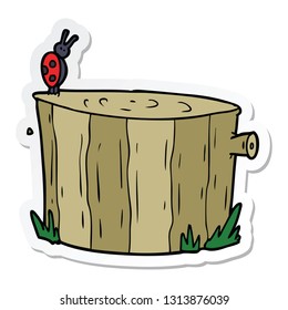 sticker of a cartoon tree stump