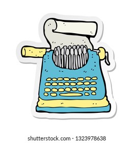 sticker of a cartoon typewriter