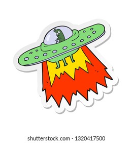 sticker of a cartoon ufo