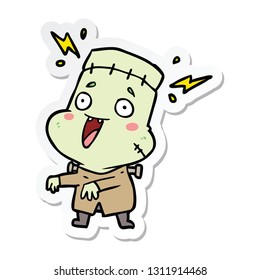 sticker of a cartoon undead monster man
