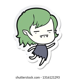 sticker of a cartoon undead vampire girl