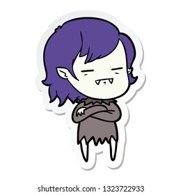 sticker of a cartoon undead vampire girl