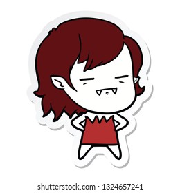 sticker of a cartoon undead vampire girl