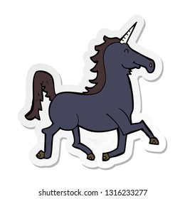 sticker of a cartoon unicorn