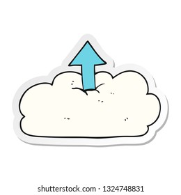 sticker of a cartoon upload to the cloud