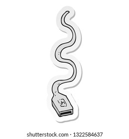 sticker of a cartoon usb cable
