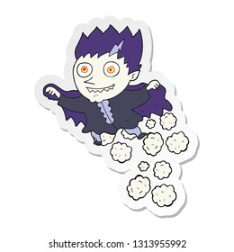 sticker of a cartoon vampire