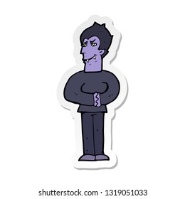 pegatina de un vampiro caricaturista