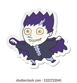 sticker of a cartoon vampire