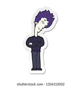 sticker of a cartoon vampire