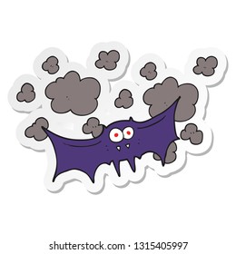 sticker of a cartoon vampire bat