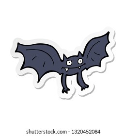 sticker of a cartoon vampire bat