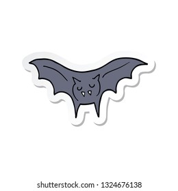 sticker of a cartoon vampire bat