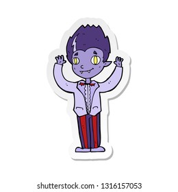 pegatina de un niño vampiro caricaturista