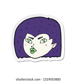 adesivo de um desenho animado rosto de vampiro