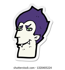 sticker of a cartoon vampire face