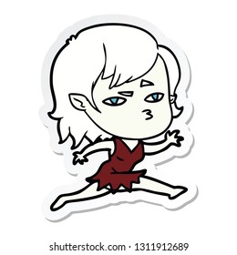 sticker of a cartoon vampire girl