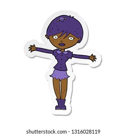 sticker of a cartoon vampire girl